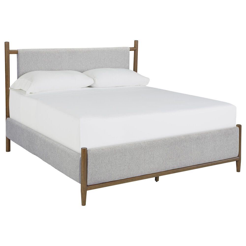 Ashley Lyncott Queen Panel Bed and Two Nightstands in Medium Brown, , large