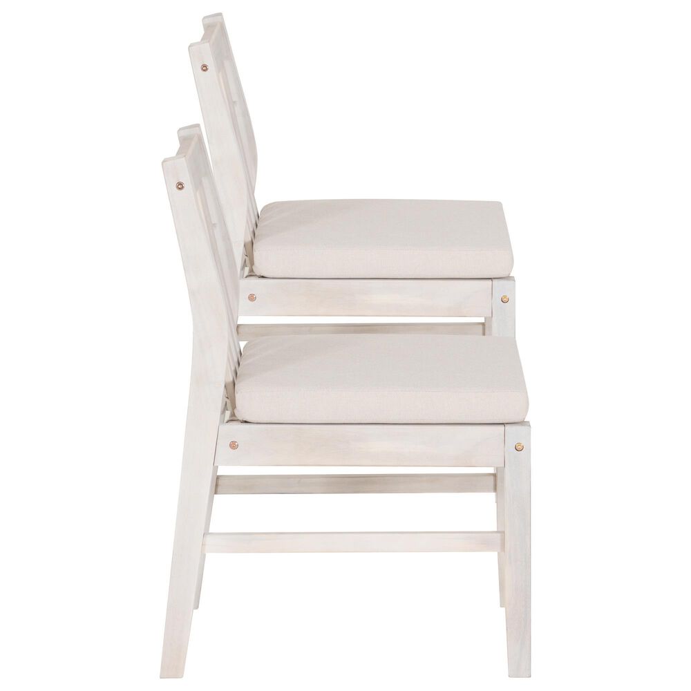 Linon Home Decor Teagon Patio Side Chair with Beige Cushion in Natural (Set of 2), , large
