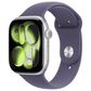 Apple Watch Series 11 (GPS) 46mm Aluminum Case with Purple Fog Sport Band - S/M in Silver and 2-Year AppleCare+, , large