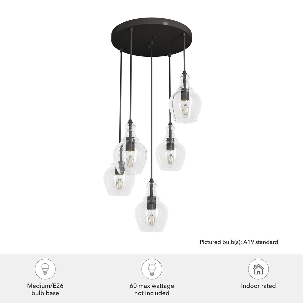 Hunter Maple Park 5-Light Cluster in Noble Bronze, , large