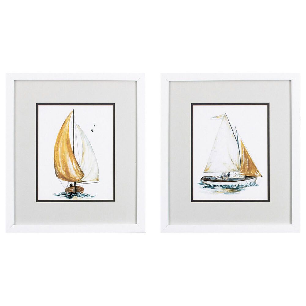 Propac Golden Sailboat Wall Art in Neutral (Set of 2), , large