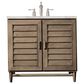 James Martin Vanities Portland 36" Single Bathroom Vanity in Whitewashed Walnut with 3 cm Victorian Silver Quartz Top and Rectangular Sink, , large