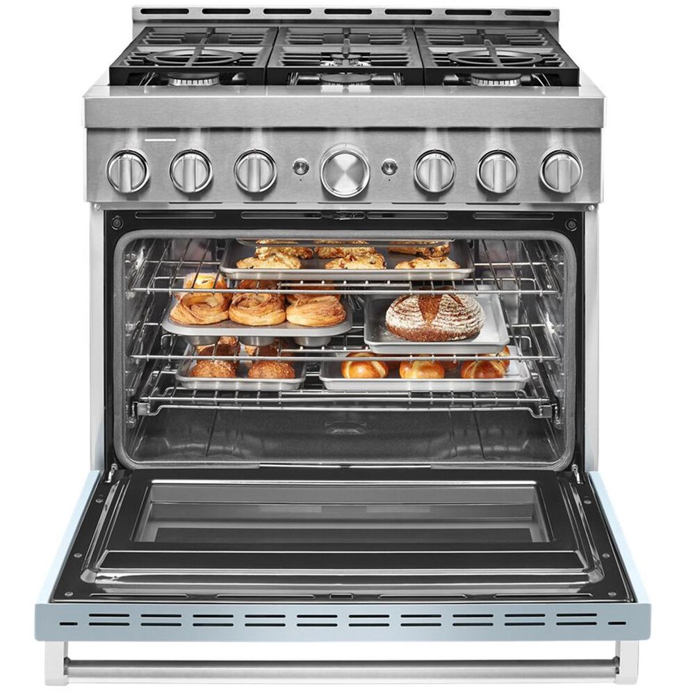 KitchenAid 36&quot; Professional Dual Fuel Range in Misty Blue, , large