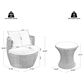 Hearth and Haven Kono 3-Piece Outdoor Chat Set with Dark Brown Glass-Top Hourglass Side Table in Ivory, , large