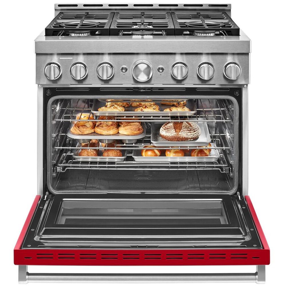 KitchenAid 36&quot; Professional Dual Fuel Range in Passion Red, , large