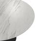 Leisuremod LeisureMod Verve Collection 48 Round Dining Table, Black Base with Sintered Stone White Top, , large