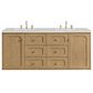James Martin Vanities Laurent 60" Double Bathroom Vanity in Light Natural Oak with 3 cm Eternal Jasmine Pearl Quartz Top and Rectangular Sinks, , large