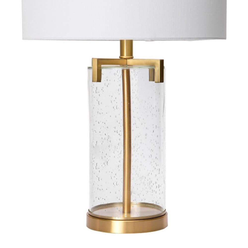 Creative Coop Modern Transparent Bubble Glass and Metal Table Lamp in Brushed Gold, , large
