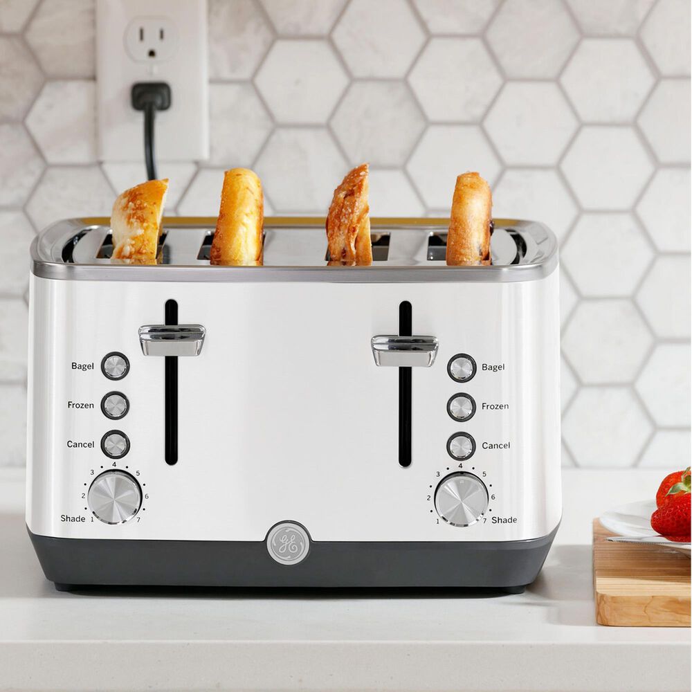 GE Appliances 4-Slice Toaster in White, , large