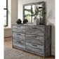Ashley Baystorm 6 Drawer Dresser and Wide Frame Mirror in Gray, , large