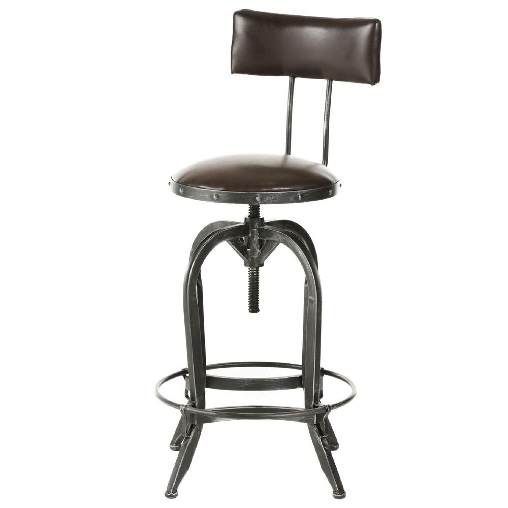 Noble House Vlippu Adjustable Barstool in Antique Black, , large