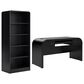 Ashley Rowanbeck 2-Piece Desk and Bookcase Set in Black, , large