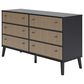 Ashley Charlang 6 Drawer Dresser in Matte Black and Beige, , large