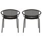 Hearth and Haven Patio Stackable Dining Chair with Breathable Design in Black (Set of 2), , large