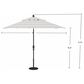 Garden Party Market 11" Octagon Auto Tilt Umbrella with Black Base in Direction Linen Stripe, , large