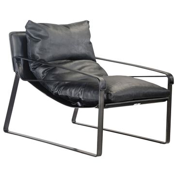 Moe"s Home Collection Connor Leather Club Chair in Black, , large