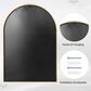 HOMLUX 20" x 30" Arched Mantle Mirror in Gold, , large