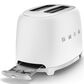 SMEG Retro-Style 2-Slice Toaster in Matte White and Polished Chrome, , large