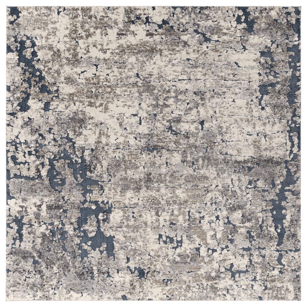 Surya Tuscany TUS-2313 7"10" Square Blue, Gray, Black and Ivory Area Rug, , large