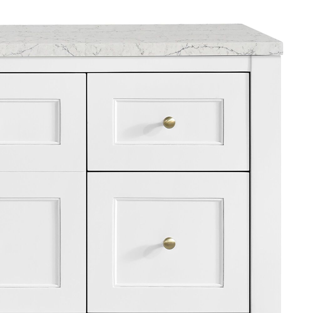 James Martin Vanities Breckenridge 60" Single Bathroom Vanity in Bright White with 3 cm Eternal Jasmine Pearl Quartz Top, Rectangular Sink and FreePower Wireless Charger, , large