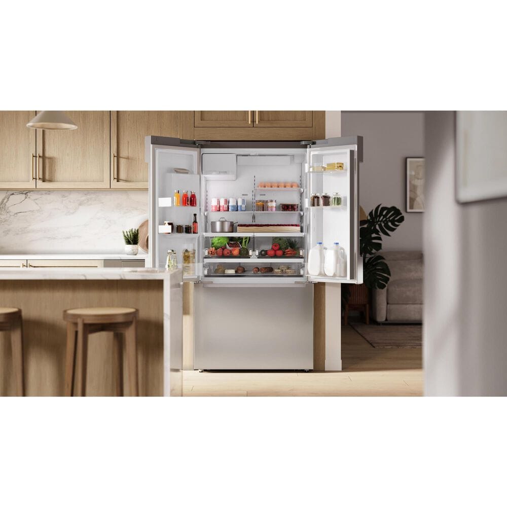 Bosch 100 Series 21.6 Cu. Ft. French Door Bottom Mount Refrigerator in Stainless Steel, , large