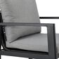 Blue River Grand Outdoor Dining Arm Chair with Dark Gray Cushion in Black (Set of 2), , large