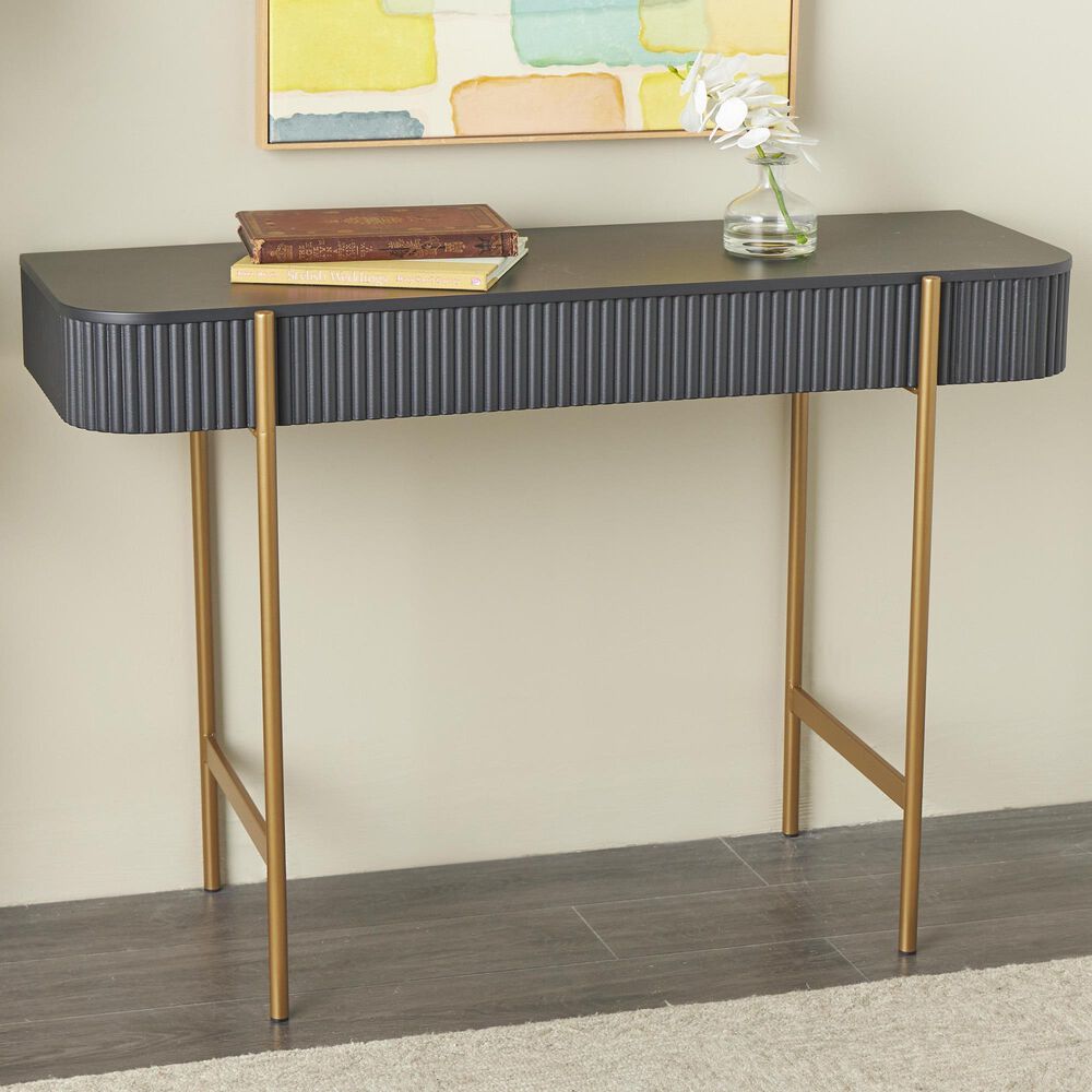 Maple and Jade Console Table in Black and Gold, , large