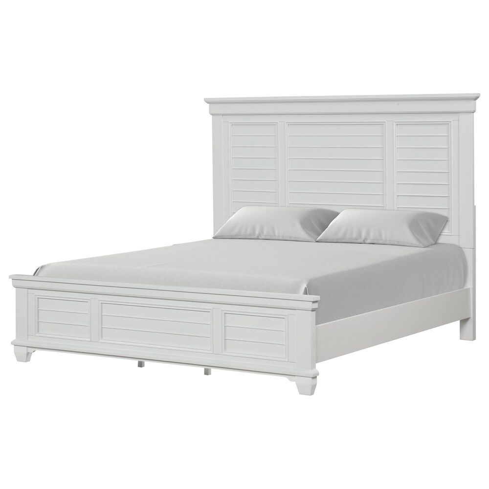 New Heritage Jamestown 5-Piece King Bedroom Set in White Brushed, , large