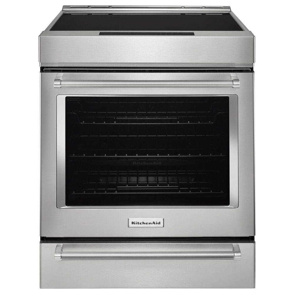KitchenAid 2-Piece Kitchen Package with 6.4 Cu. Ft. Slide-In 4-Element Electric Range and 1.1 Cu. Ft. Over-The-Range Microwave Oven in Stainless Steel, , large