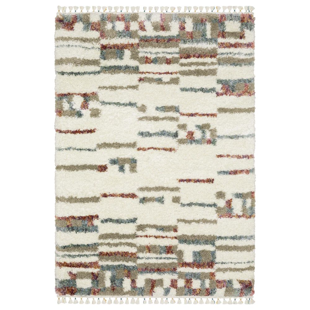 Oriental Weavers Axis Abstract 2"3" x 7"6" Ivory Runner, , large