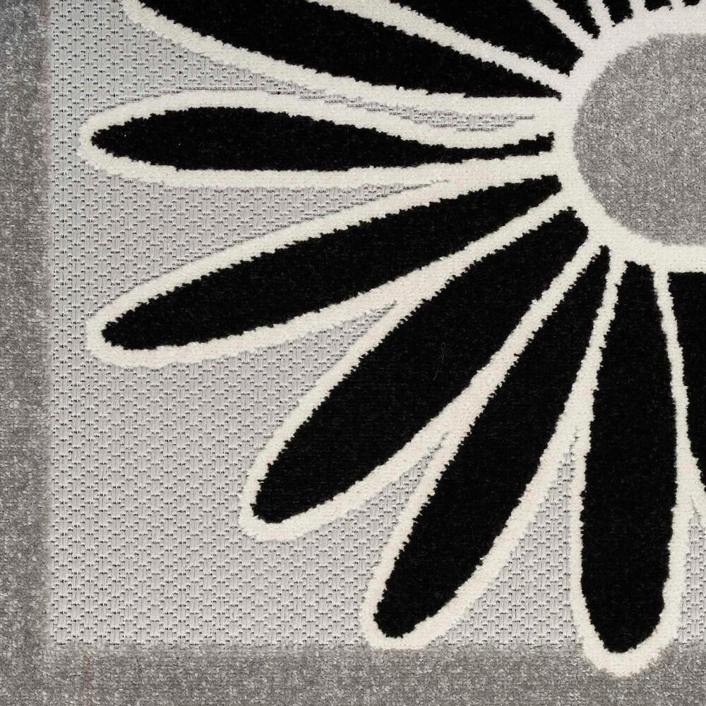 Nourison Aloha 5&#39;3&quot; x 7&#39;5&quot; Black and White Indoor/Outdoor Area Rug, , large