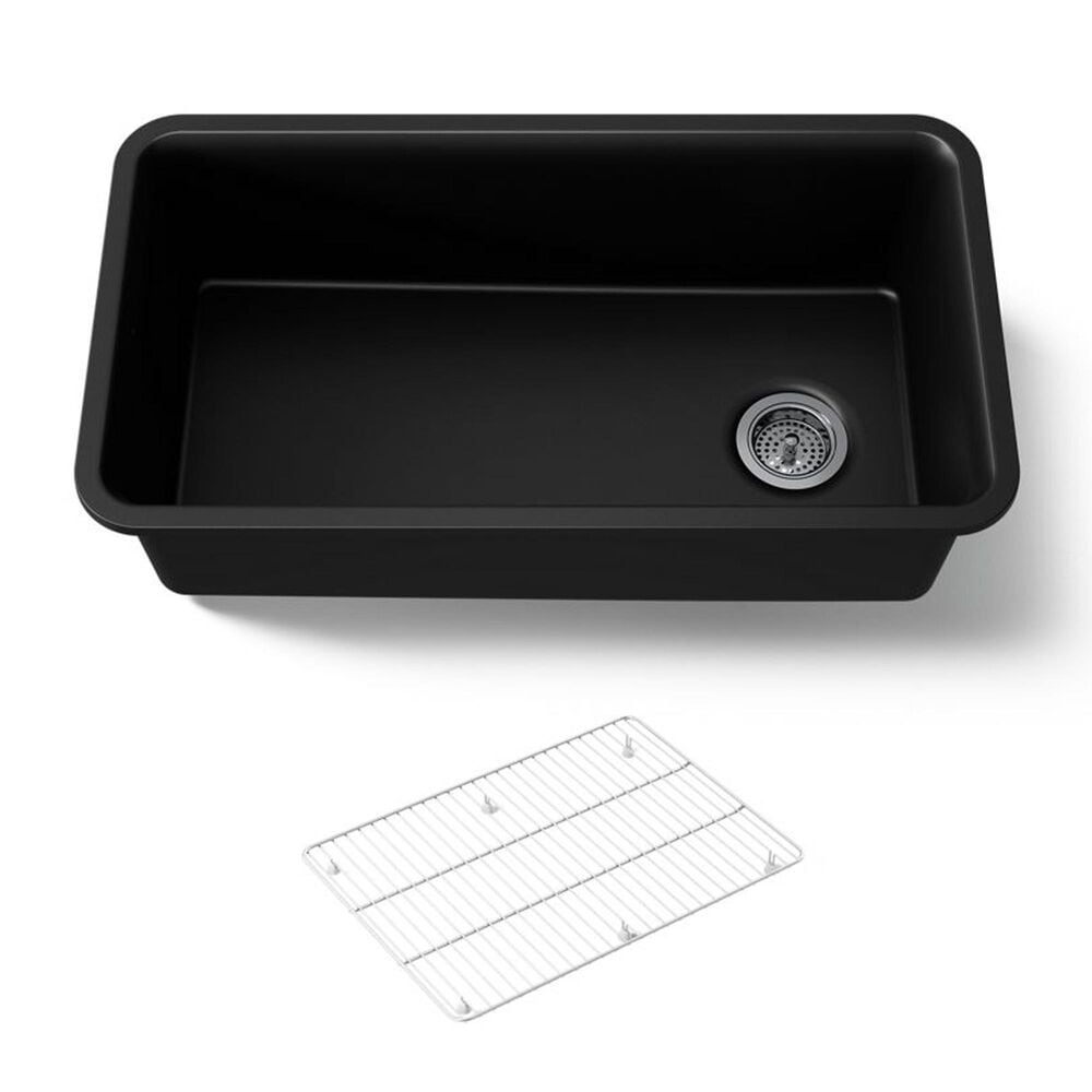 Kohler Cairn 33.5" Single Bowl Sink in Matte Black, , large