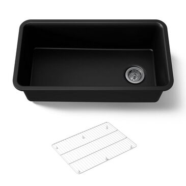 Kohler Cairn 33.5" Single Bowl Sink in Matte Black, , large