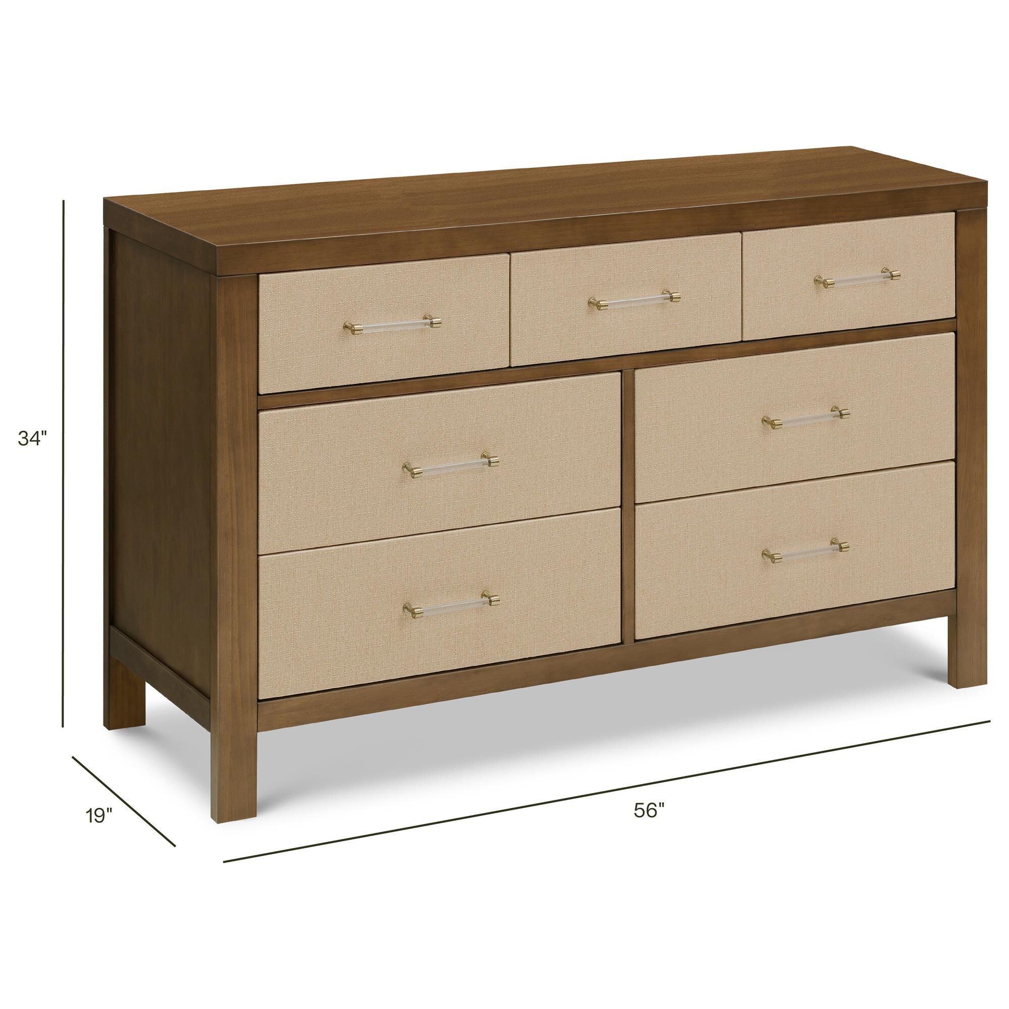 DaVinci Eloise 7-Drawer Dresser in Natural Walnut and Sand
