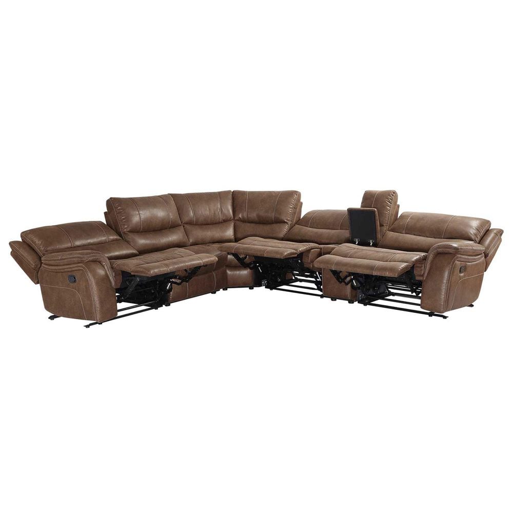Steve Silver Lehi 6-Piece Manual Reclining Sectional in Brindle, , large