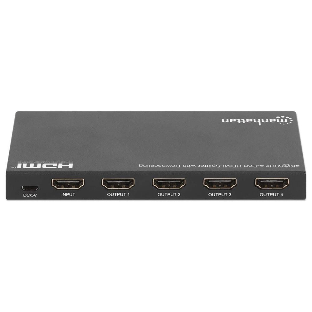Manhattan 4-Port HDMI Splitter with Downscaling in Black, , large