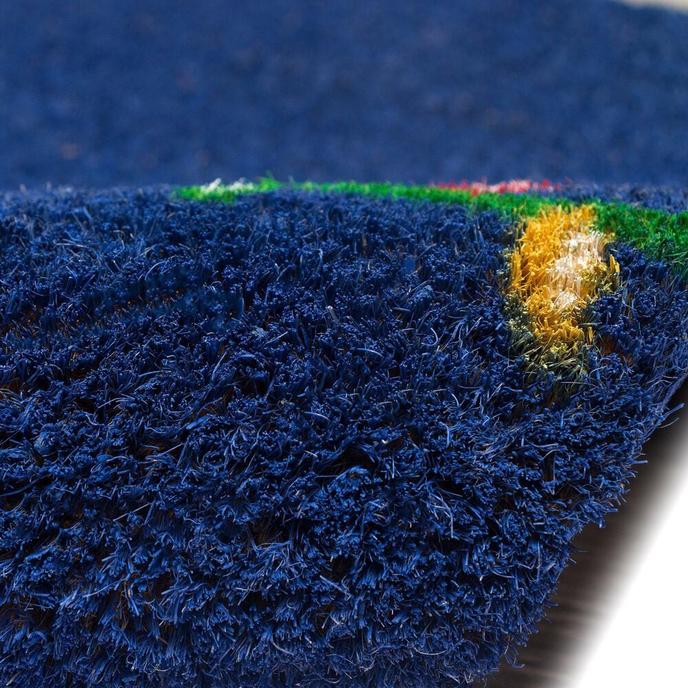 Trans-Ocean Import Natura Frosty and Bright 1&#39;6&quot; x 2&#39;6&quot; Navy Outdoor Door Mat, , large