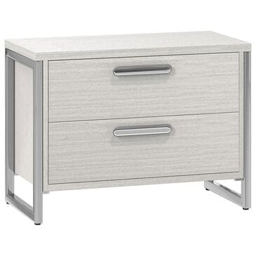 Bernhardt Stratum 2 Drawer Wide Nightstand in Mist with USB Ports, , large