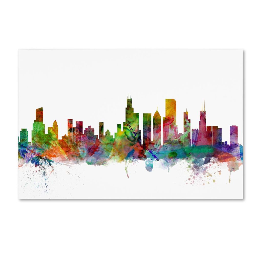 Timberlake Michael Tompsett "Chicago Illinois Skyline" Canvas Art, , large