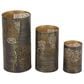 Maple and Jade Leaf Decorative Indoor/Outdoor Candle Lantern in Brushed Copper (Set of 3), , large