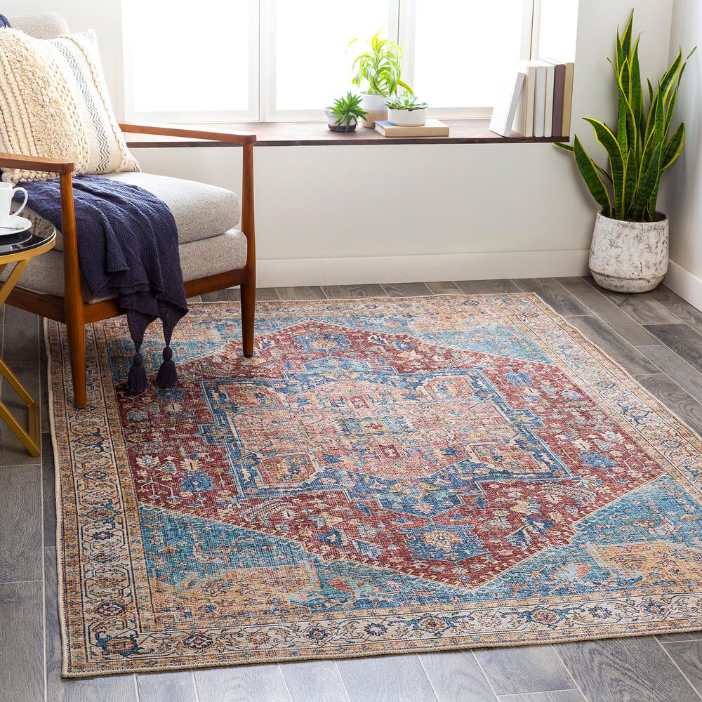 Surya Amelie AML-2310 7&#39;10&quot; x 10&#39;2&quot; Burnt Orange, Beige, Blue, Navy and Peach Area Rug, , large