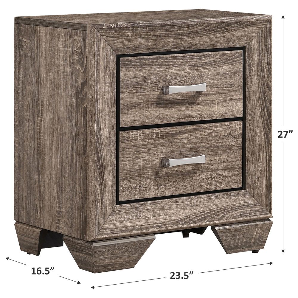 Pacific Landing Kauffman Nightstand with 2 Drawers and Tapered Feet, , large