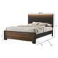Crown Mark Nemy 3 Piece Queen LED Panel Bedroom Set in Brown, , large