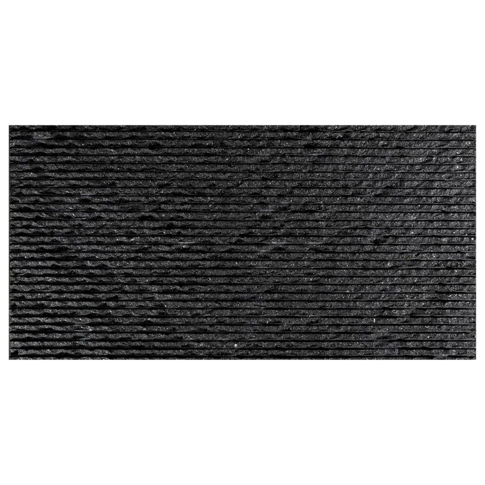 Soho Studio Carvina Carved Cube Noir Black 12" x 24" Stone Tile, , large