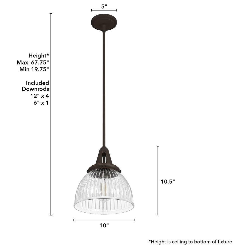 Hunter Cypress Grove 10&quot; 1-Light Pendant in Onyx Bengal, , large
