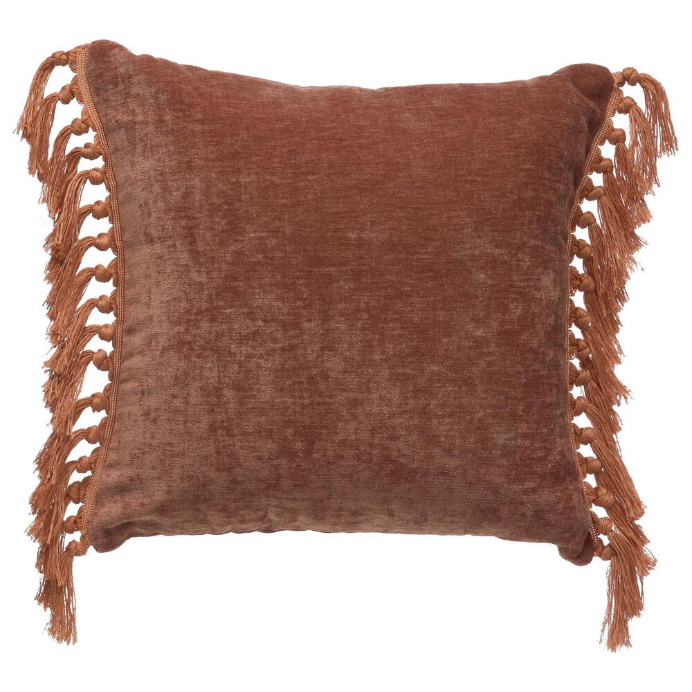 Bloomingville US 18" x 18" Polyester Pillow with Tassel Sides in Brown, , large