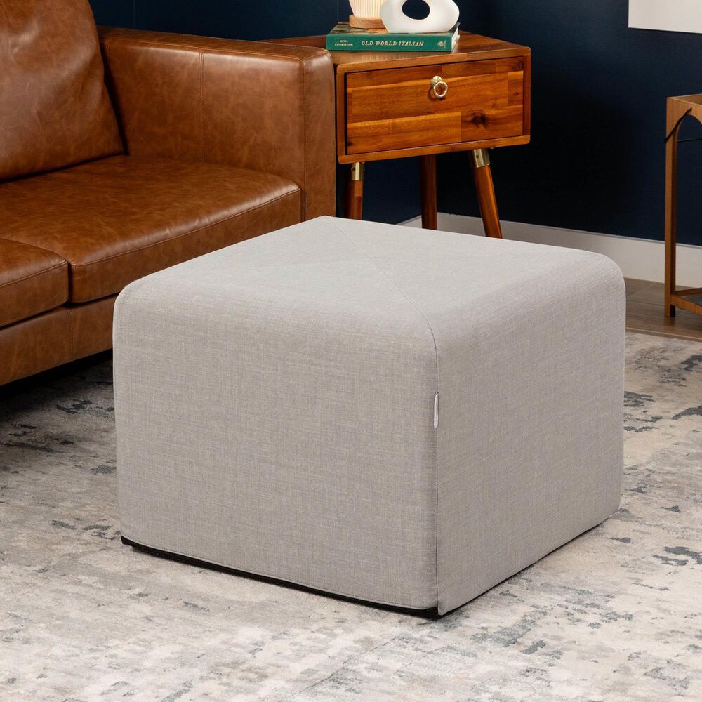 Jaxx Monroe Medium Ottoman in Shark Grey, , large