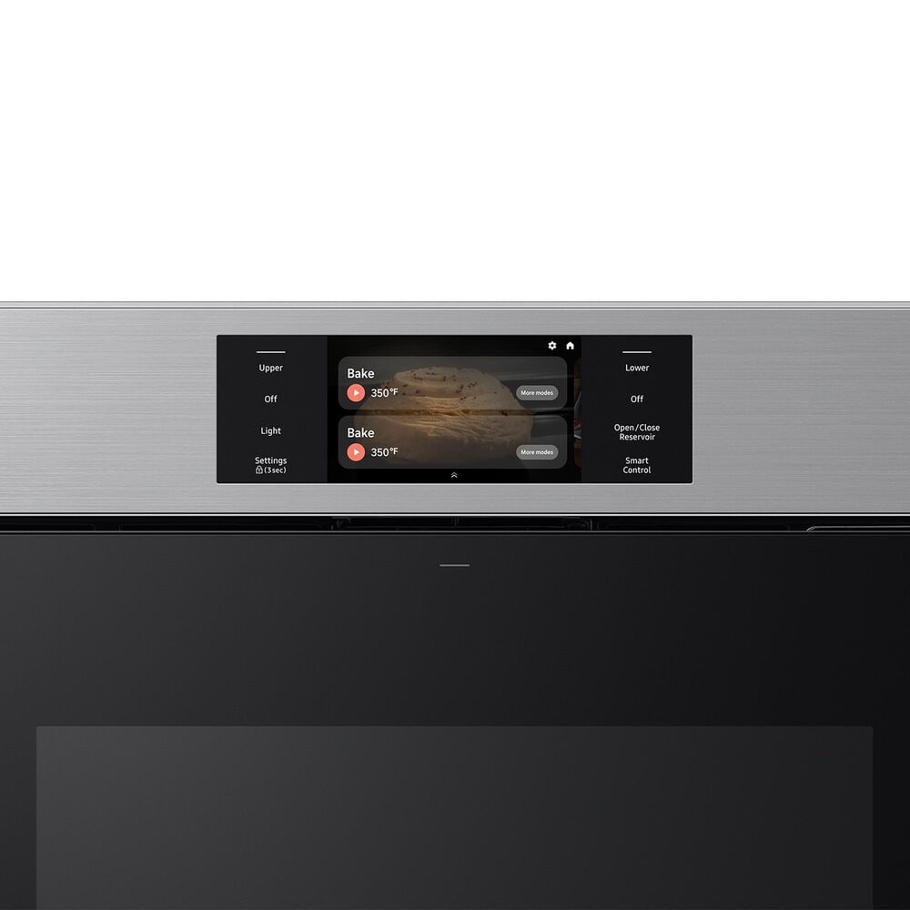 Samsung Bespoke 2-Piece Kitchen Package with Stainless Steel Bespoke 30" Double Wall Oven and Black 30" Induction Cooktop, , large