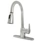 MS International Pull-Out Sprayer Kitchen Faucet with Deckplate in Polished Chrome, , large