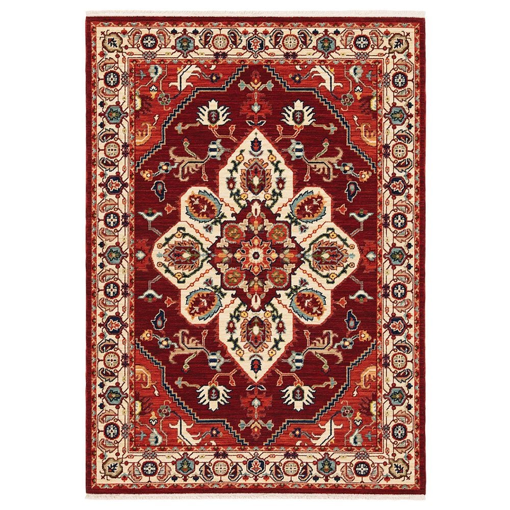 Oriental Weavers Lilihan Medallion 5502C 9"10" x 12"10" Red Area Rug, , large